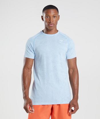 Pánské T Shirts Gymshark Geo Seamless Bílé Blankyt | CZ 2411ILH